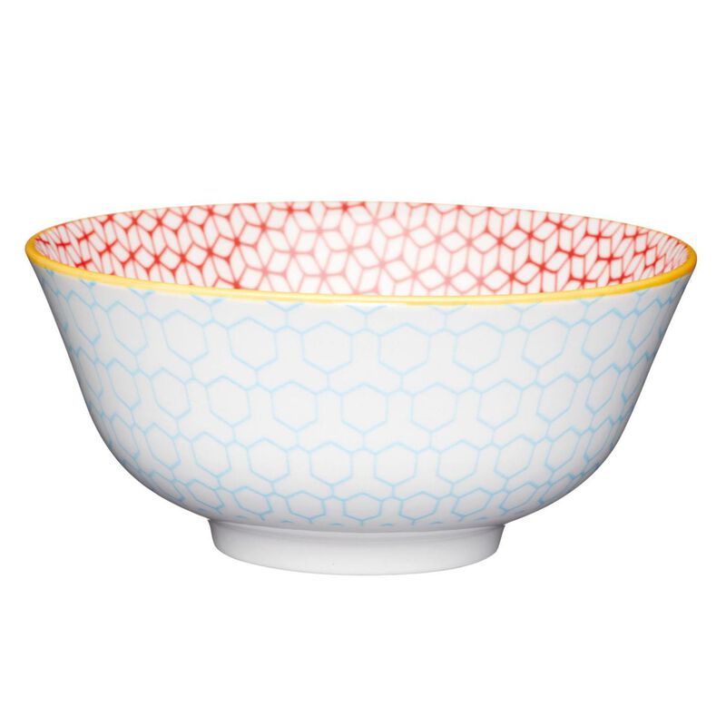 Mikasa 15.5cm Does It All Bowl Geometric Blue image number 0